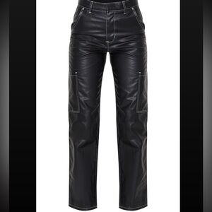 Leather effect pants